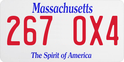 MA license plate 267OX4