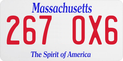 MA license plate 267OX6
