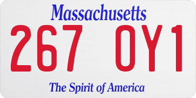 MA license plate 267OY1