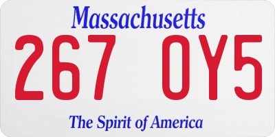 MA license plate 267OY5