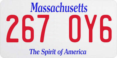 MA license plate 267OY6