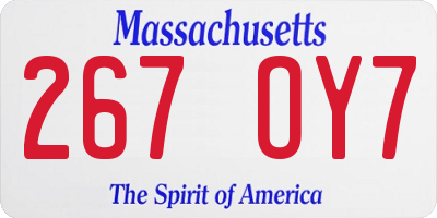 MA license plate 267OY7