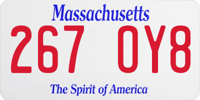 MA license plate 267OY8