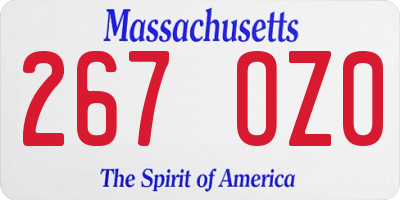 MA license plate 267OZ0