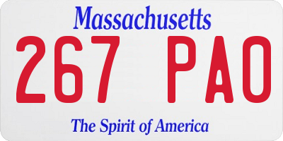 MA license plate 267PA0