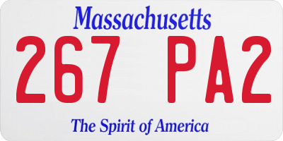 MA license plate 267PA2