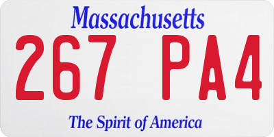 MA license plate 267PA4