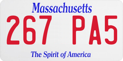 MA license plate 267PA5