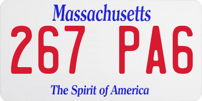 MA license plate 267PA6