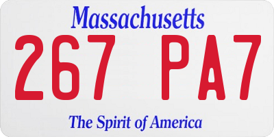 MA license plate 267PA7