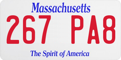 MA license plate 267PA8