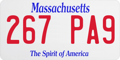 MA license plate 267PA9