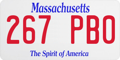MA license plate 267PB0