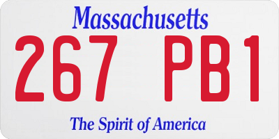 MA license plate 267PB1