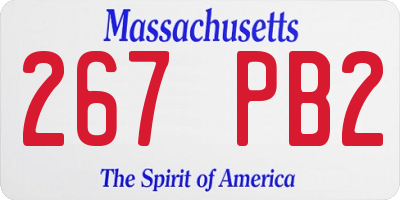 MA license plate 267PB2