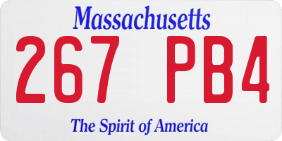 MA license plate 267PB4