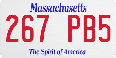 MA license plate 267PB5