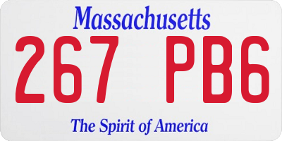 MA license plate 267PB6