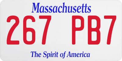 MA license plate 267PB7