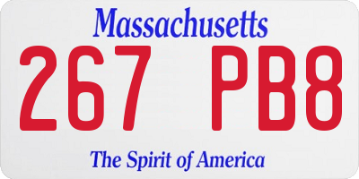 MA license plate 267PB8