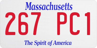 MA license plate 267PC1