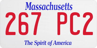 MA license plate 267PC2