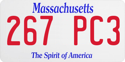 MA license plate 267PC3