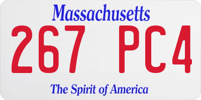 MA license plate 267PC4