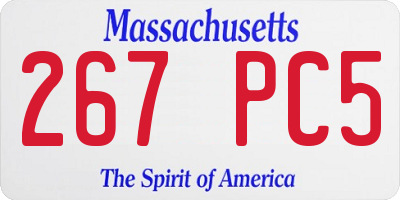 MA license plate 267PC5