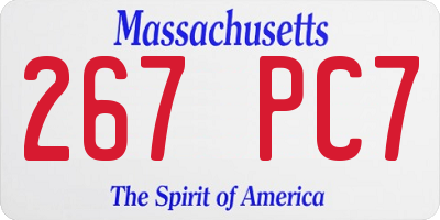 MA license plate 267PC7