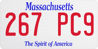 MA license plate 267PC9