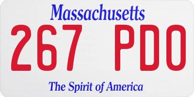 MA license plate 267PD0