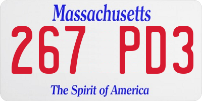 MA license plate 267PD3