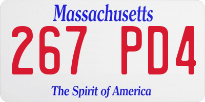 MA license plate 267PD4