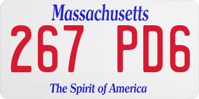 MA license plate 267PD6