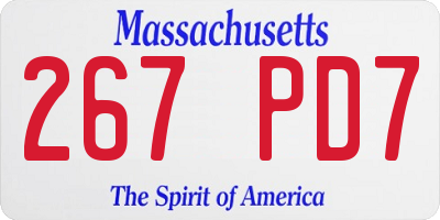MA license plate 267PD7