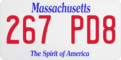 MA license plate 267PD8