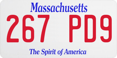 MA license plate 267PD9