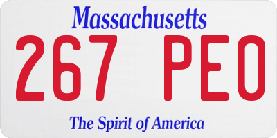 MA license plate 267PE0
