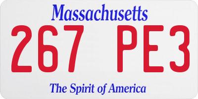 MA license plate 267PE3