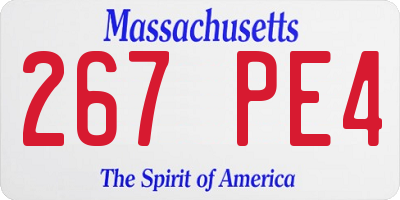 MA license plate 267PE4