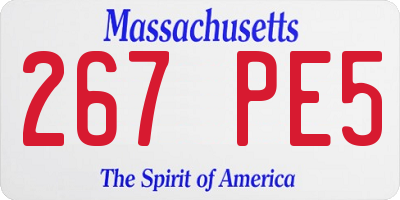 MA license plate 267PE5
