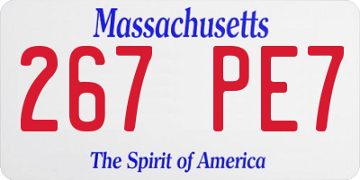 MA license plate 267PE7