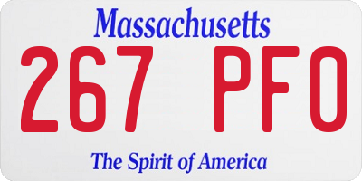MA license plate 267PF0