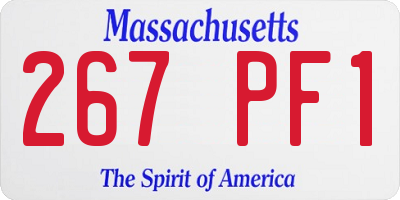 MA license plate 267PF1