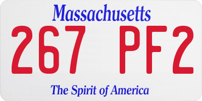MA license plate 267PF2