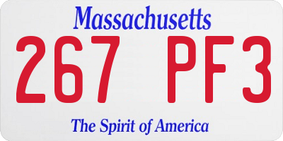 MA license plate 267PF3