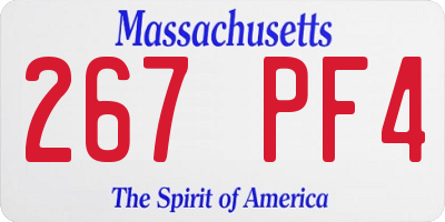 MA license plate 267PF4
