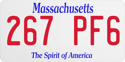 MA license plate 267PF6