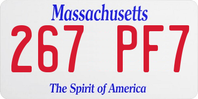 MA license plate 267PF7